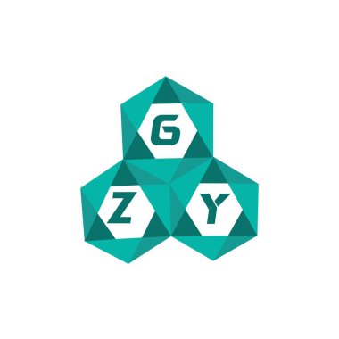 GZY yaratıcı minimalist harf logosu. GZY benzersiz vektör baş harfleri harf logosu tasarımı