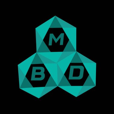MBD yaratıcı minimalist harf logosu. MBD eşsiz vektör baş harfleri alfabe harfi logo tasarımı