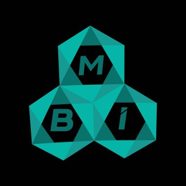 MBI yaratıcı minimalist harf logosu. MBI benzersiz vektör baş harfleri alfabe harf logosu tasarımı