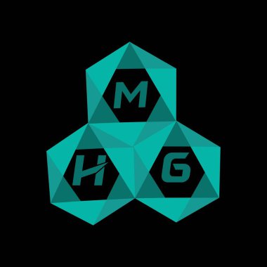 MHG yaratıcı minimalist harf logosu. MHG benzersiz vektör baş harfleri harf logosu tasarımı