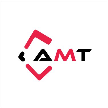 AMT yaratıcı minimalist harf logosu. AMT eşsiz vektör baş harfleri alfabe harf logosu tasarımı