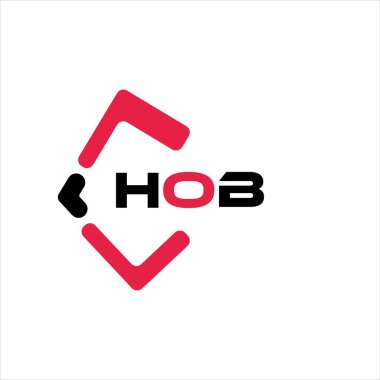 Yaratıcı minimalist harf logosu. HOB benzersiz vektör baş harfleri alfabe harf logosu tasarımı