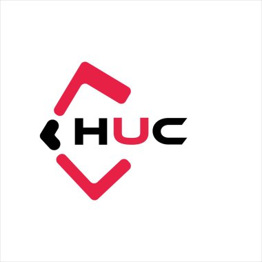 Yaratıcı minimalist harf logosu. HUC benzersiz vektör baş harfleri harf logosu tasarımı