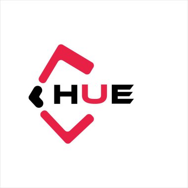 PrintHUE yaratıcı minimalist harf logosu. HUE benzersiz vektör baş harfleri harf logosu tasarımı