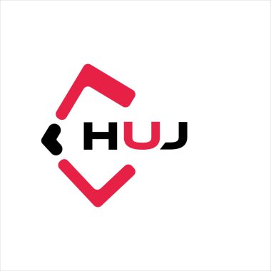 HUJ yaratıcı minimalist harf logosu. HUJ benzersiz vektör baş harfleri harf logosu tasarımı