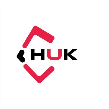 HUK yaratıcı minimalist harf logosu. HUK eşsiz vektör baş harfleri alfabe harf logosu tasarımı