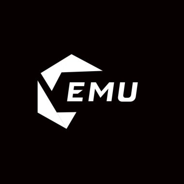 EMU yaratıcı minimalist harf logosu. EMU benzersiz vektör baş harfleri harf logosu tasarımı