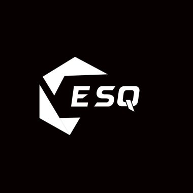 ESQ yaratıcı minimalist harf logosu. ESQ eşsiz vektör baş harfleri alfabe harf logosu tasarımı