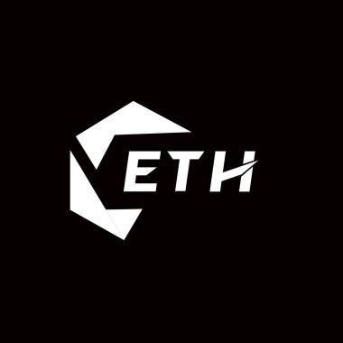 Yaratıcı minimalist harf logosu. ETH benzersiz vektör baş harfleri harf logosu tasarımı