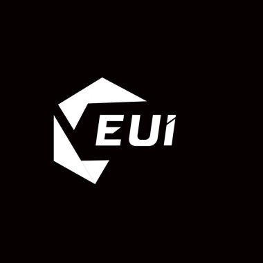 EUI yaratıcı minimalist harf logosu. EUI benzersiz vektör baş harfleri harf logosu tasarımı