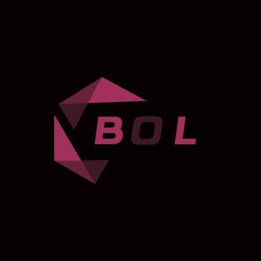 Yaratıcı minimalist harf logosu. BOL eşsiz vektör baş harfleri alfabe harf logosu tasarımı