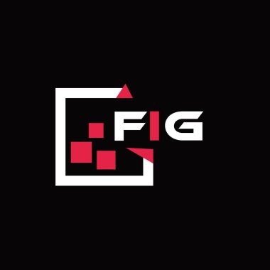 FIG yaratıcı minimalist harf logosu. FIG benzersiz vektör baş harfleri alfabe harfi logo tasarımı 