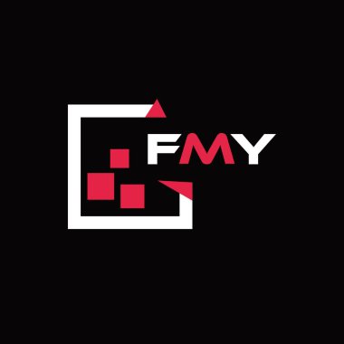 Yaratıcı minimalist harf logosu. FMY eşsiz vektör baş harfleri alfabe harf logosu tasarımı 