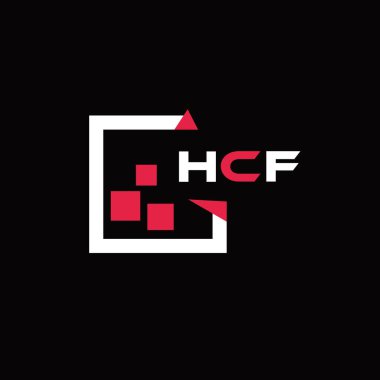 Yaratıcı minimalist harf logosu. HCF benzersiz vektör baş harfleri harf logosu tasarımı 