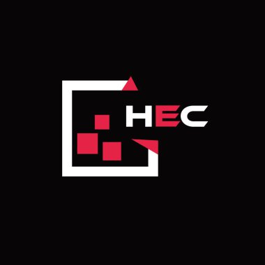 HEC yaratıcı minimalist harf logosu. HEC benzersiz vektör baş harfleri alfabe harfi logo tasarımı 