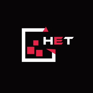 HET yaratıcı minimalist harf logosu. HET eşsiz vektör baş harfleri alfabe harfi logo tasarımı 