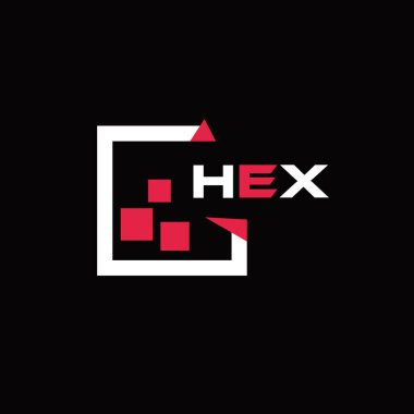 HEX yaratıcı minimalist harf logosu. HEX eşsiz vektör baş harfleri alfabe harfi logo tasarımı 