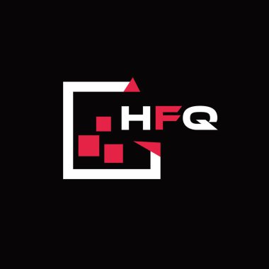 Karargah yaratıcı minimalist harf logosu. HFQ benzersiz vektör baş harfleri harf logosu tasarımı 
