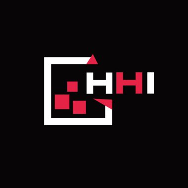 Yaratıcı minimalist harf logosu. HHI benzersiz vektör baş harfleri harf logosu tasarımı 