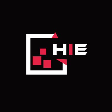 Yaratıcı minimalist harf logosu. HIE eşsiz vektör baş harfleri alfabe harf logosu tasarımı 