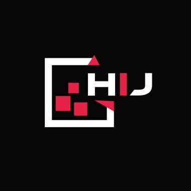 HIJ yaratıcı minimalist harf logosu. HIJ benzersiz vektör baş harfleri alfabe harfi logo tasarımı 