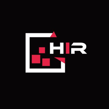HIR yaratıcı minimalist harf logosu. HIR benzersiz vektör baş harfleri alfabe harfi logo tasarımı 