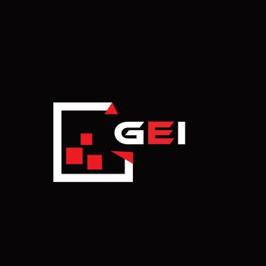 GEI yaratıcı minimalist harf logosu. GEI eşsiz vektör baş harfleri alfabe harf logosu tasarımı