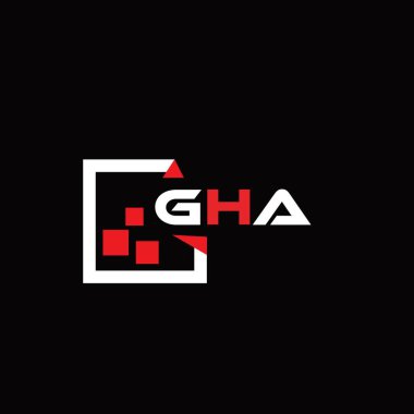 Yaratıcı minimalist harf logosu. GHA eşsiz vektör baş harfleri alfabe harf logosu tasarımı
