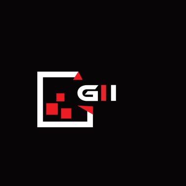 Yaratıcı minimalist harf logosu. GII eşsiz vektör baş harfleri alfabe harf logosu tasarımı