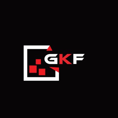 Yaratıcı minimalist harf logosu. GKF eşsiz vektör baş harfleri alfabe harfi logo tasarımı