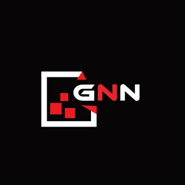 GNN yaratıcı minimalist harf logosu. GNN eşsiz vektör baş harfleri alfabe harfi logo tasarımı 