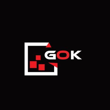 Yaratıcı minimalist harf logosu. GOK eşsiz vektör baş harfleri alfabe harf logosu tasarımı 