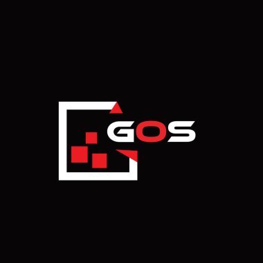 Tanrı 'nın yaratıcı minimalist harf logosu. GOS benzersiz vektör baş harfleri alfabe harfi logo tasarımı 
