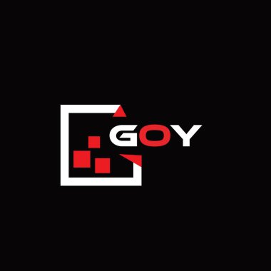 Yaratıcı minimalist harf logosu. GOY benzersiz vektör baş harfleri alfabe harfi logo tasarımı 
