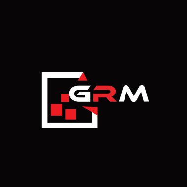 GRM yaratıcı minimalist harf logosu. GRM eşsiz vektör baş harfleri alfabe harf logosu tasarımı 