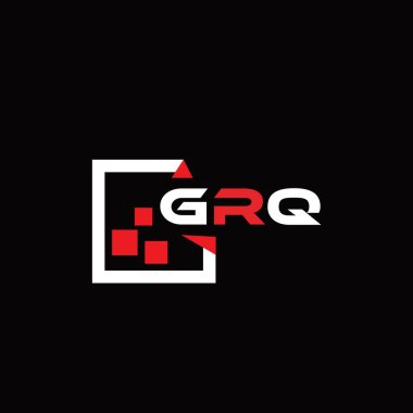 GRQ yaratıcı minimalist harf logosu. GRQ eşsiz vektör baş harfleri alfabe harf logosu tasarımı 