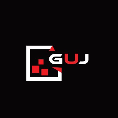 GUJ yaratıcı minimalist harf logosu. GUJ eşsiz vektör baş harfleri alfabe harf logosu tasarımı 