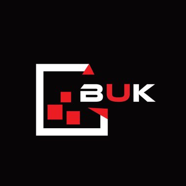 BUK yaratıcı minimalist harf logosu. BUK eşsiz vektör baş harfleri alfabe harfi logosu. Yaratıcı minimalist harf logosu. BUK eşsiz vektör baş harfleri alfabe harfi logo tasarımı