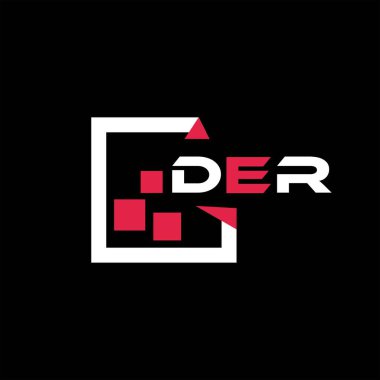 Yaratıcı minimalist harf logosu. DER benzersiz vektör baş harfleri alfabe harf logosu tasarımı