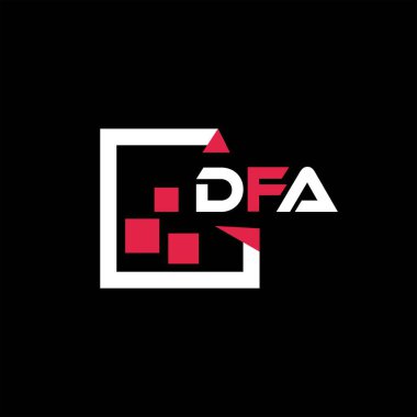 DFA yaratıcı minimalist harf logosu. DFA eşsiz vektör baş harfleri alfabe harf logosu tasarımı