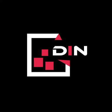 Yaratıcı minimalist harf logosu. DIN benzersiz vektör baş harfleri harf logosu tasarımı