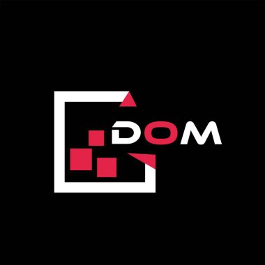 DOM yaratıcı minimalist harf logosu. DOM benzersiz vektör baş harfleri alfabe harfi logo tasarımı