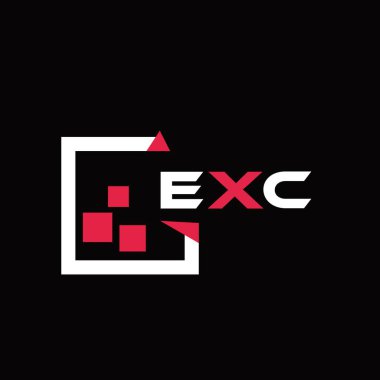 EXC yaratıcı minimalist harf logosu. EXC benzersiz vektör baş harfleri alfabe harfi logo tasarımı