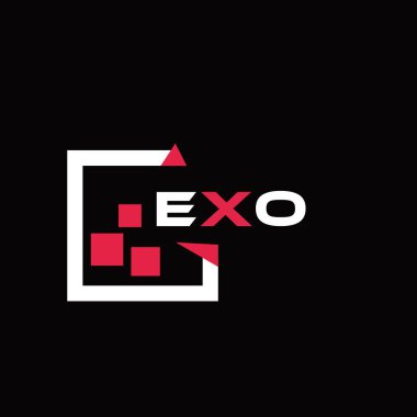 Exo yaratıcı minimalist harf logosu. EXO eşsiz vektör baş harfleri alfabe harfi logo tasarımı