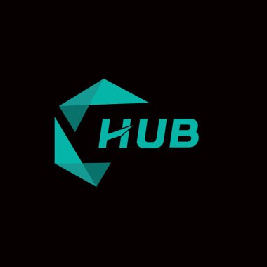 HUB yaratıcı minimalist harf logosu. HUB benzersiz vektör baş harfleri harf logosu tasarımı 