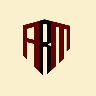 ARM yaratıcı minimalist harf logosu. ARM benzersiz vektör baş harfleri alfabe harfi logo tasarımı