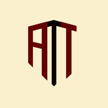 ATT yaratıcı minimalist harf logosu. ATT eşsiz vektör baş harfleri alfabe harfi logo tasarımı