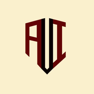 Yapay zeka minimalist harf logosu. AUI benzersiz vektör baş harfleri harf logosu deseni