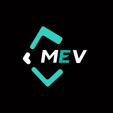 MEV yaratıcı minimalist harf logosu. MEV eşsiz vektör baş harfleri alfabe harf logosu tasarımı