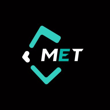 Yaratıcı minimalist harf logosuyla tanıştım. MET eşsiz vektör baş harfleri alfabe harf logosu tasarımı